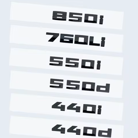 New Glossy Black 3D Letters Numbers M850i M760Li M550d M550i M440d M440i V12 Emblem for BMW 8 7 5 4 