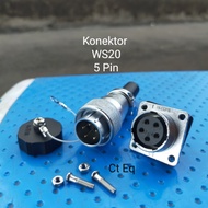 Connector WS20 5 Pin Plug and Socket Cable Panel Mount Connector 5pin