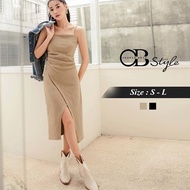 OB DESIGN ★ ELASTIC WAIST SLEEVELESS CORDUROY TUNIC DRESS ★ 2 COLOR ★ S-L SIZE ★ PLUS SIZE