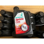 100% Original Petronas Engine Oil F100 Sae40 Sprinta Minyak Hitam Motor EX5 Kriss Wave Lagenda Y100 