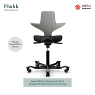 HÅG Capisco Puls 8020 - Ergonomic Office Chair by Flokk - Clay Plastic (Black Metal Colour) - 10 Year Warranty