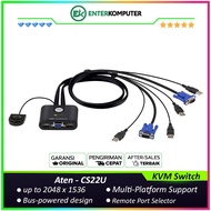 Aten 2 Port USB KVM Built in cable (0.9m) Remote Selection switch length 1.8m no hotkey - CS22U