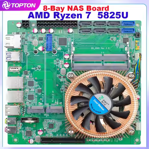N21 AMD Ryzen 7 5800H 5825U 8-Bay NAS Firewall Motherboard 2*NVMe 8*SATA 2*2.5G LAN 2*DDR4 1*8XPCIE3