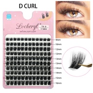 50D 10rows Individual Eyelash Extension Dense Fluffy False Eyelash With Glue DIY Segmented 120pcs Lo