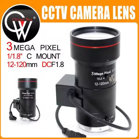 3.0 Megapixel 12-120mm CCTV Varifocal Lens F1.8 C Mount Lens Low Auto Iris Zoom Distortion FA Lens f