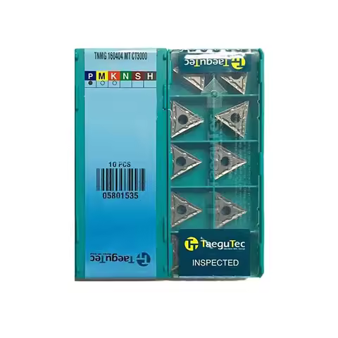 TaeguTec Original TNMG16 Series CT3000 Medium Carbide Turning Inserts (VF/FS/MT, TNMG160408R)