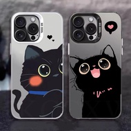 Cute Shy black cat IMD Phone Case For Redmi K40 K50 K60 K70 Pro K50 Gaming K70E A3 13R 13C 9A 9T K30