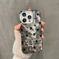 New! Case TULIPS BOWKNOT Metallic Texture Wrinkle Case - Hardcase/Casing Hp compatible Iphone 7 8 7+