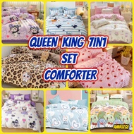 Cadar Kartun 7in1 Queen King Cartoon Multiple Designs Anime Bedsheet with Comforter