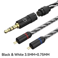 Trn T6 pro สายเคเบิลเชื่อมต่อหูฟัง OCC MMCX 2PIN ชุบเงิน 16 แกน สําหรับ TRN TRN VX pro TA2 V90 TA