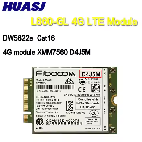 DW5822e L860-GL D4J5M 4G Module 1Gbps Cat16 4G Card 4G module M.2 For dell Inspiron 7490 Laptop note