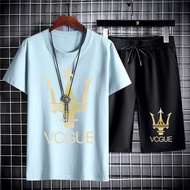 BD419+DKC419B Set Of T-Shirts With Sleeves And Shorts For Both Men And Women 7 Colors Many Sizes To 