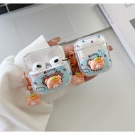 Happy Blue Bear Earphone Case i12 i11 i13 Cartoon Transparent Embossed 1 2 3 Bluetooth gen gen1 gen2