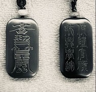 和田玉牌  新疆塔青墨玉