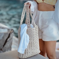 Simply Mia Crochet Handmade Cotton Wool Tote Bag - Going to school, going out, going to the beach, g