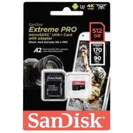 SANDISK EXTREME PRO 512GB. SPEED 170MB/S MICROSDXC UHS-I CARD.