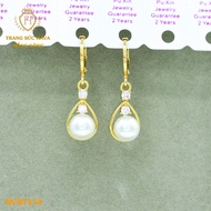 Bông Tai Nữ Đính Ngọc Trai Dáng Dài Khuyên Tai Titan Xi Mạ Vàng 24k - Trang Sức Hava Hong Kong