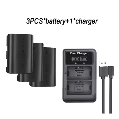 LP-E6 High Capacity Batteries 2600mAh Compatible with Canon LP-E6 Battery and Canon EOS R6 EOS 60D 7