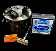 Double Edge Shaving Starter Kit with Whitebeard Shaving Soap Razor Brush Mixing Bowl and Gillette Ra