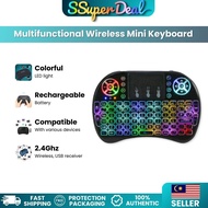 Mini Wireless RGB Keyboard Mouse Combo for Smart TV, TV Boxes, Gaming, PCs
