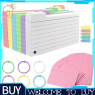 300 Pack Index Cards, 3inch X 5inch Ruled Index Cards with Ring, Colored Lined Flash Cards, Both Sid