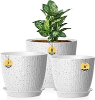 3 Packs Flower Pot with Watering System, 20.3/17.8/15.2 cm Plant Pot with Watering System, Planter w