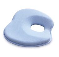 KSB 9 Inches Blue Soft Anti Roll Memory Foam Baby Head Positioner Pillow,Prevent Flat Head For 3 Months- 1 Year Infant (Apple shape)