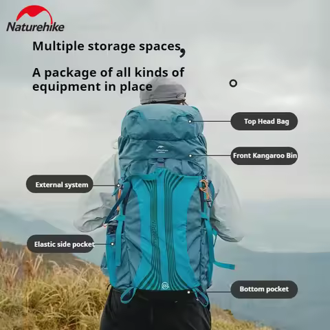 Naturehike 45L/55L/65L Backpack Rucksack With Rain Cover Outdoor Knapsack Backpacking Camping Climbi