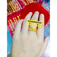 [ACCPEKANBARU] LARGE 24K CRYSTAL CHAIN RING + 24K GOLD PLATED