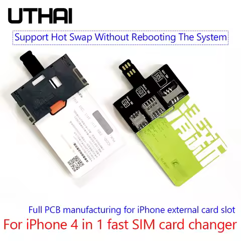 UTHAI T10 For iPhone SIM card 4in1 External Card Slot Adapter Fast Card Changer iPhone SIM Card Read
