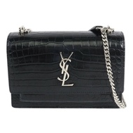 SAINT LAURENT 牛皮皮革Sunset Mini鏈帶肩背袋