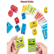 Mamikids Thinking Wooden Expression Puzzle Set for Children, Entertainment Expression Puzzle Wooden 
