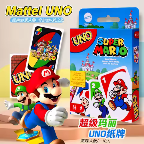 Genuine Mattel Games Uno Super Mario Card Game For Family Night Featuring Tv Show Themed Graphics An
