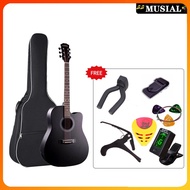 Guitar 41 Inch Acoustic Guitar Low Action Gitara Suitable for Adult and Beginners Freebies