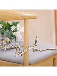 1入組木製字母「保留」標誌掛牌，可用於婚禮餐廳椅子或桌子