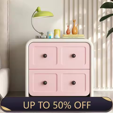 Cute Luxury Bed Table Dopamine Furniture Storage Bedside Cabinet Glamour Space Saving Vintage Comodi