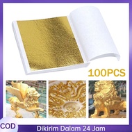 100pcs Gold Foil Paper Gold Foil Leaf Gold Leaf/ Gilding Paper Gold Flakes Foil Gold Foil Paper Alum