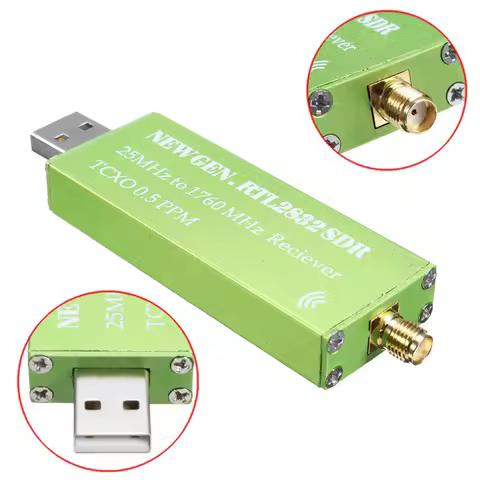TV Tuner Stick Receiver USB Adapter RTL-SDR RTL2832U + R820T2+ 1Ppm TCXO TV Tuner Stick Receiver