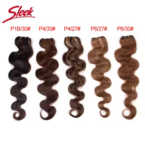 Sleek Brazilian Blond P4/27 P6/27 Body Wave Human Hair Weave Bundles Natural Remy Brown P6/30 P1B/30