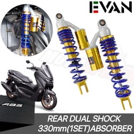 Evan.com 1 Pair Rear Dual Shock 330mm(1Set) Absorber With Gas Tank For Nmax155/Aerox/PCX/ADV/Nouvo/Airblade