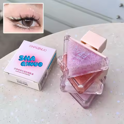 SHAQINUO Glazed Eyeshadow Liquid Pearlescent Glitter Brightens Highlight Silkworm Liquid Eyeshadow