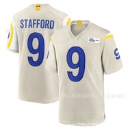 Rugby Jersey Rams 9 Beige Rams Matthew Stafford Jersey 【RY】
