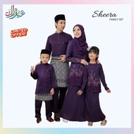 (DARK PURPLE KURUNG MODEN SHEERA) SET FAMILY RAYA 2022. BAJU RAYA SEDONDON IBU ANAK. SET IBU AYAH DAN ANAK.