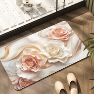 Non-slip Absorbent Floor Mat1 Romantic Rose Wallpaper - Super Absorbent Doormat, Non-Slip, Perfect f