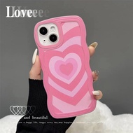 Casing OPPO F5 Youth F7 F9 F1s F11 Pro Phone Case Love heart Wavy Edge Soft Clear Cover