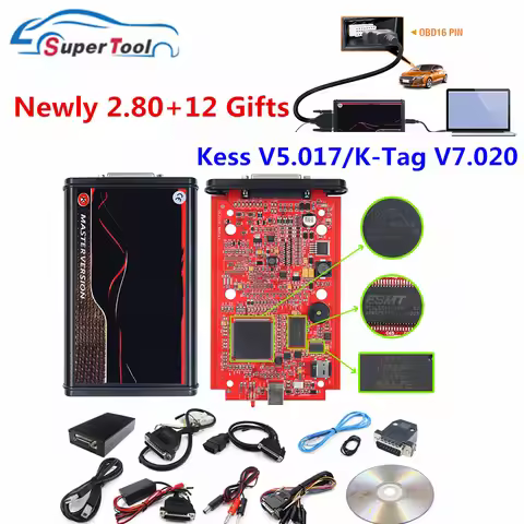 Online Unlimited Kess ECU Master 2.80 5.017 K-TAG V2.25 V7.020 Full Chip OBD2 Manager Tuning Kit KSu