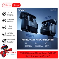 VIVAN VWA-M8 Wireless Microphone High Quality Sound Recording AI Noise Reduction Clip On Plug & Play