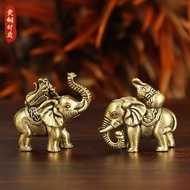 Pure Copper Elephant Ornaments Fulu Hundred Wealth A Pair Auspicious Fortune Elephant Hundred Wealth
