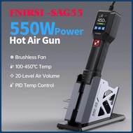 FNIRSI SAG-55 Hot Air Gun 550W W/ Stand BGA Rework Station LCD Digital Soldering Heat Gun Rapid Temp