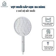 Vợt Diệt Muỗi Thông Minh Gấp Gọn 2 In 1 Kiêm Đèn Bắt Muỗi Tự Động Ban Đêm Gấp Gọn, 2 Lớp Lưới Bảo Vệ